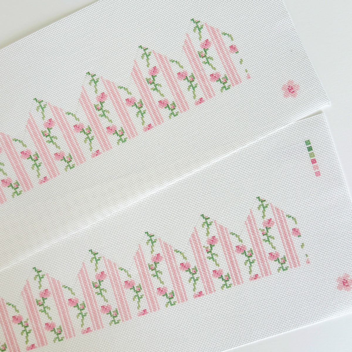 Vintag Floral Striped Crown Needlepoint Canvas, Birthday Needlepoint, 18 Mesh