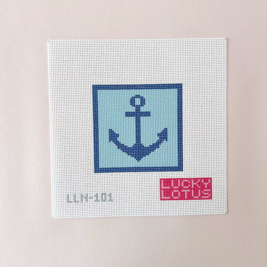 Blue Anchor Needlepoint Canvas, 13 Mesh, 4"x4" Design Size