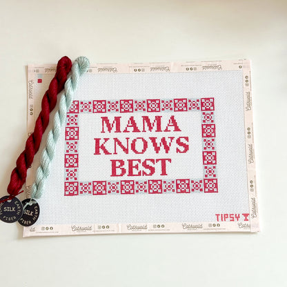 Mama Knows Best Sign Needlepoint Canvas, 13 Mesh, 12.5" x 9.25" Design Size