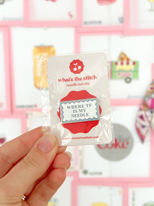 Where The TF Is My Needle Needleminder, Funny Needlepoint Magnet, Snarky Stitching Accessory