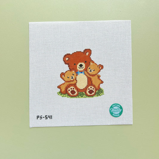 Brown Dada Bear Needlepoint Canvas, 18 Mesh, 3.5"x4" Design Size