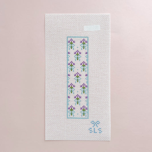 Purple Bouquet Bookmark Needlepoint Canvas, 13 Mesh,  6.1" x 1.6" Design Size