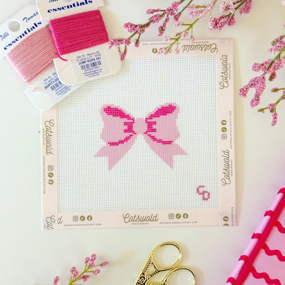 Pink Bow Needlepoint Canvas
