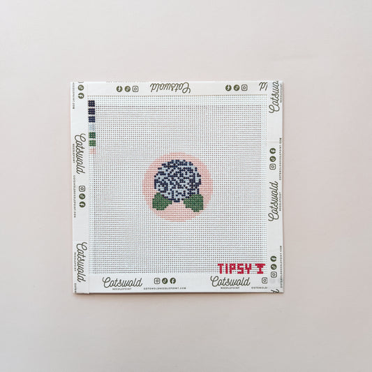 Mini Hydrangea Needlepoint Canvas, 18 Mesh, 2x2" Design Size