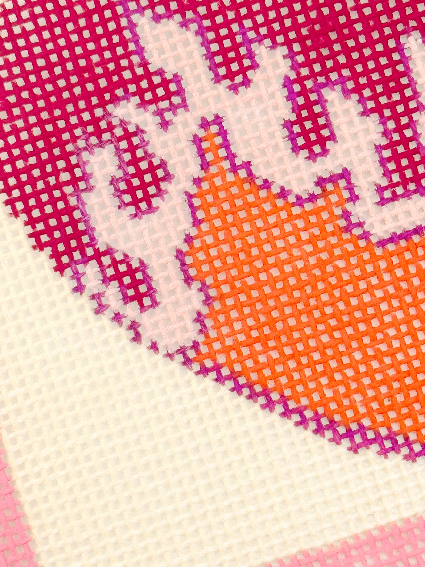 Valentines Day Stamp Needlepoint Canvas, Heart Flame Needlepoint Canvas, 3”x3" Needlepoint Canvas