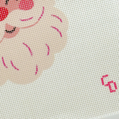 Cheery Santa Needlepoint Canvas, 18 Mesh, Artisan Printed, 4x4 Design