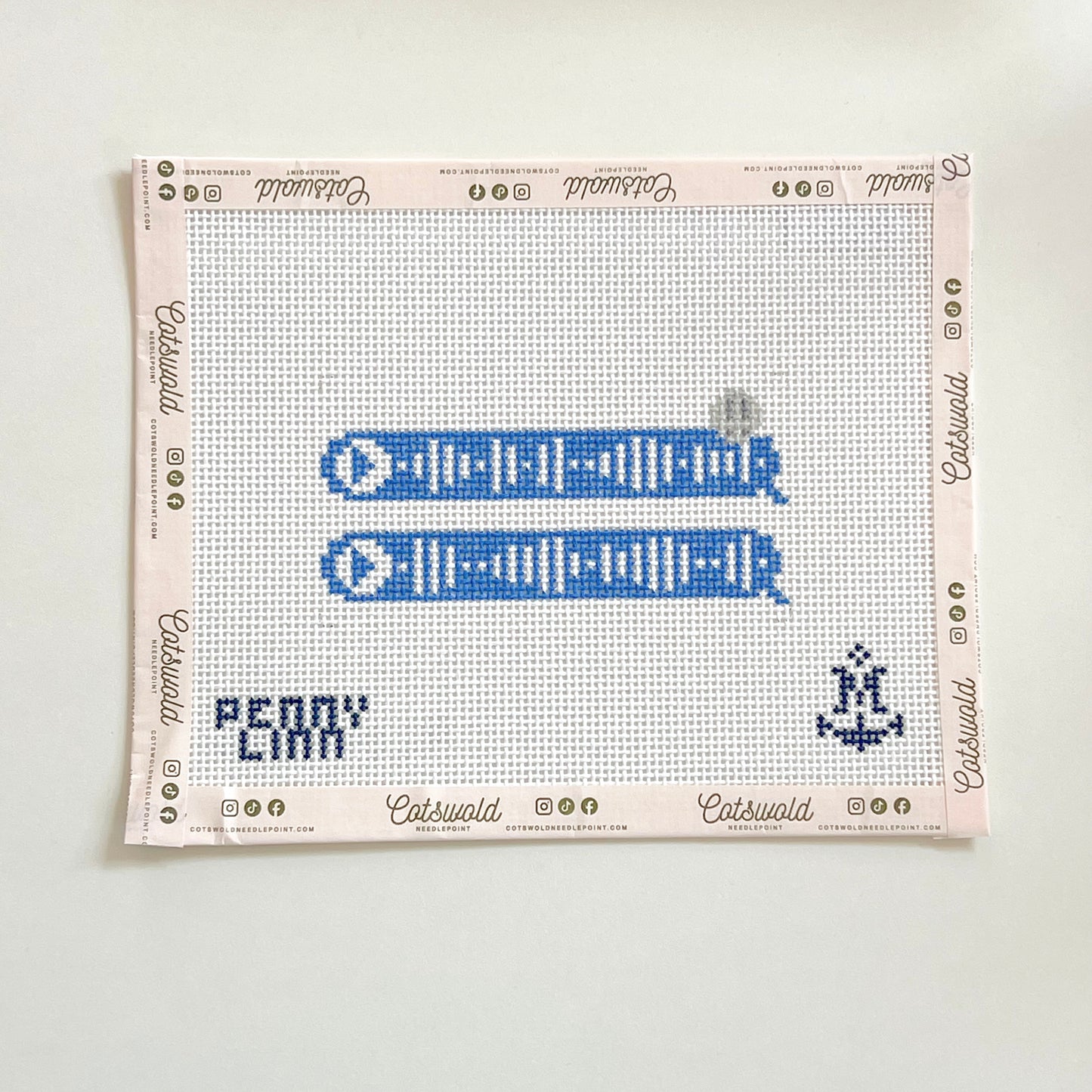 Blue Voice Memo Bubble Needlepoint Canvas, 13 Mesh, 2.5" x 4" Design Size