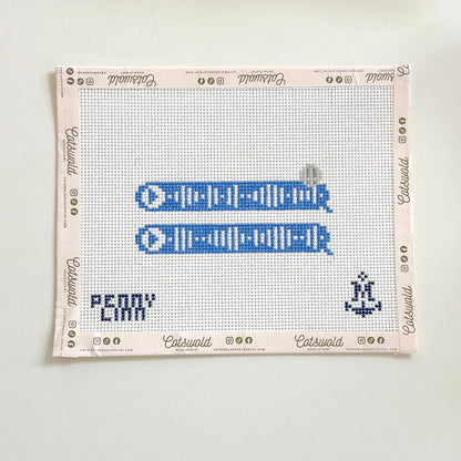 Blue Voice Memo Bubble Needlepoint Canvas, 13 Mesh, 2.5" x 4" Design Size