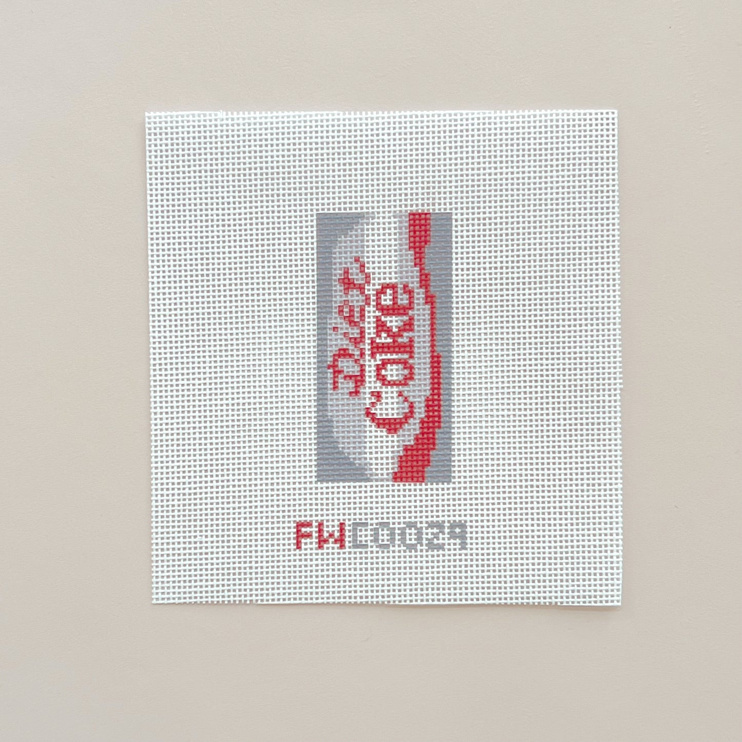 Mini Diet Coke Bag Charm Needlepoint Canvas, 18 Mesh, 1.25"x2.5" Design Size