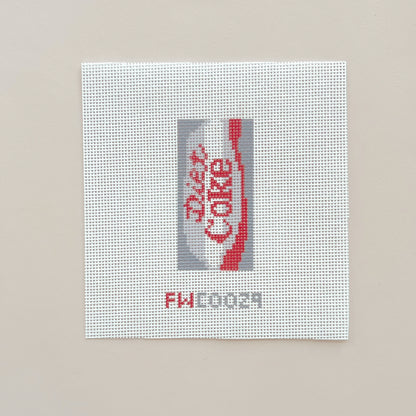 Mini Diet Coke Bag Charm Needlepoint Canvas, 18 Mesh, 1.25"x2.5" Design Size