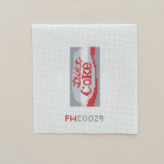 Mini Diet Coke Bag Charm Needlepoint Canvas, 18 Mesh, 1.25"x2.5" Design Size