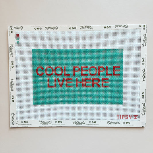 Cool People Live Here Needlepoint Canvas, 13 Mesh, 8"x5" Design Size