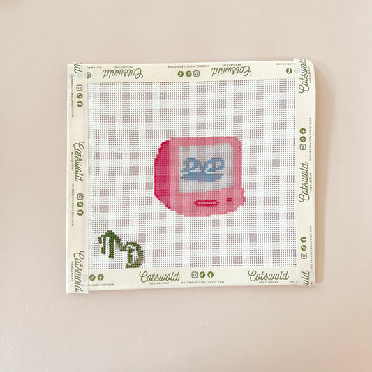 Pink DVD TV Needlepoint Canvas, 18 Mesh