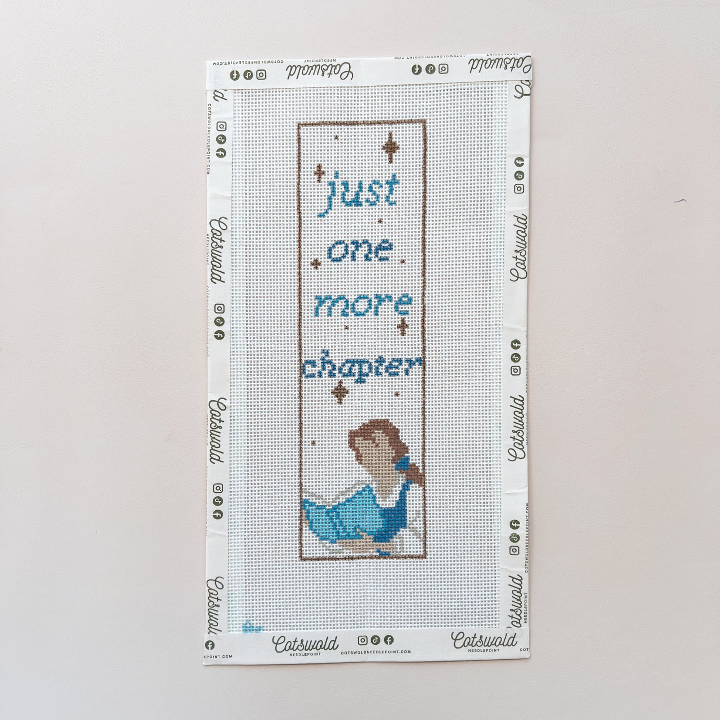 Just One More Chapter Bookmark Needlepoint Canvas, 18 Mesh