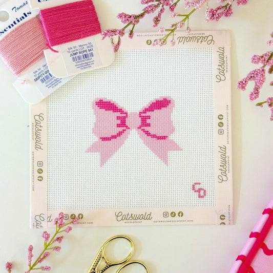 Pink Bow Needlepoint Canvas