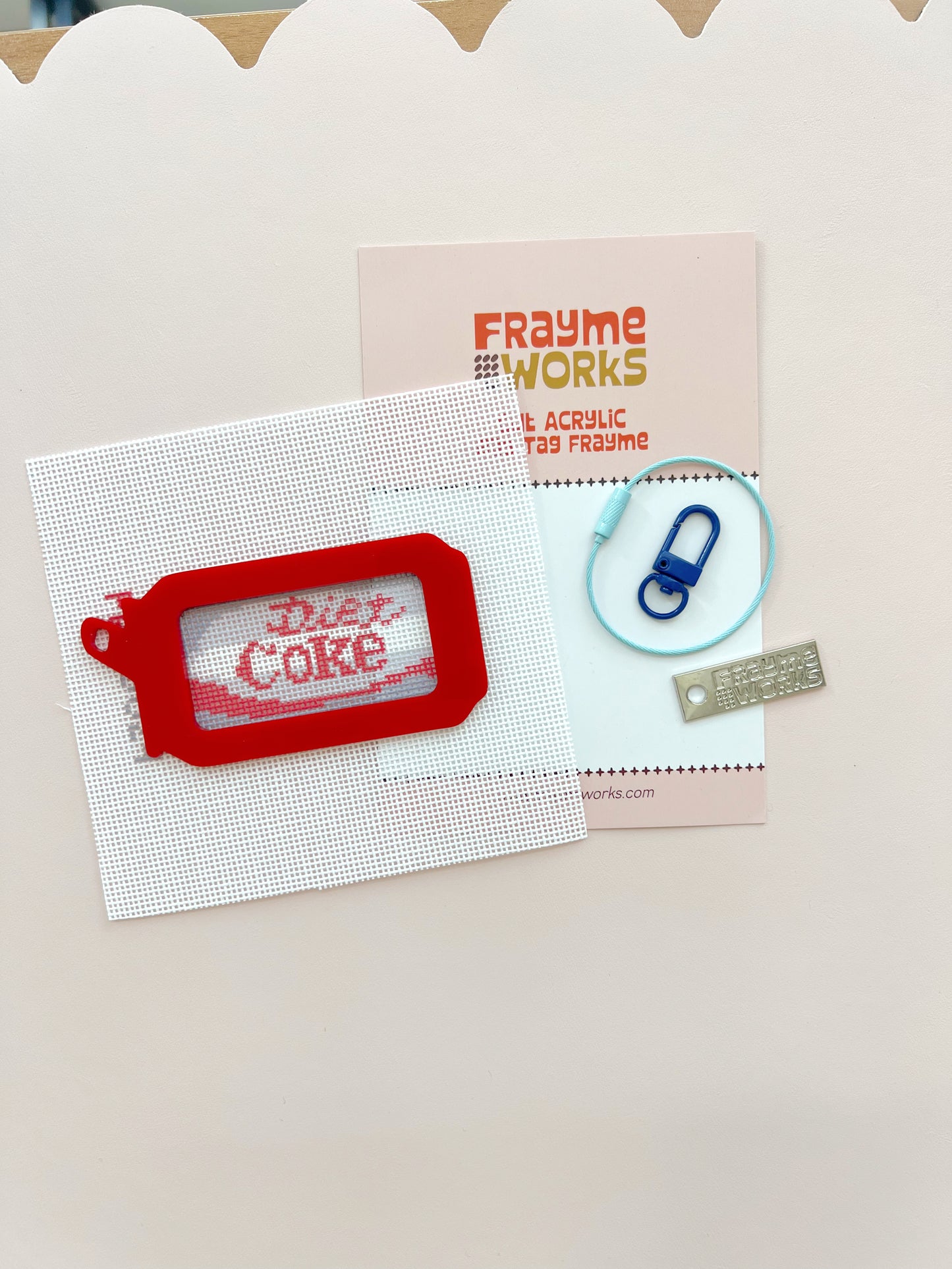 Mini Diet Coke Bag Charm Needlepoint Canvas, 18 Mesh, 1.25"x2.5" Design Size