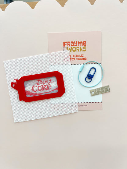 Mini Diet Coke Bag Charm Needlepoint Canvas, 18 Mesh, 1.25"x2.5" Design Size