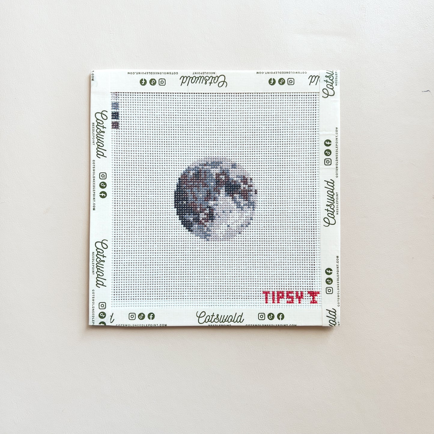 Mini Moon Needlepoint Canvas, 18 Mesh, 2"x2" Design Size
