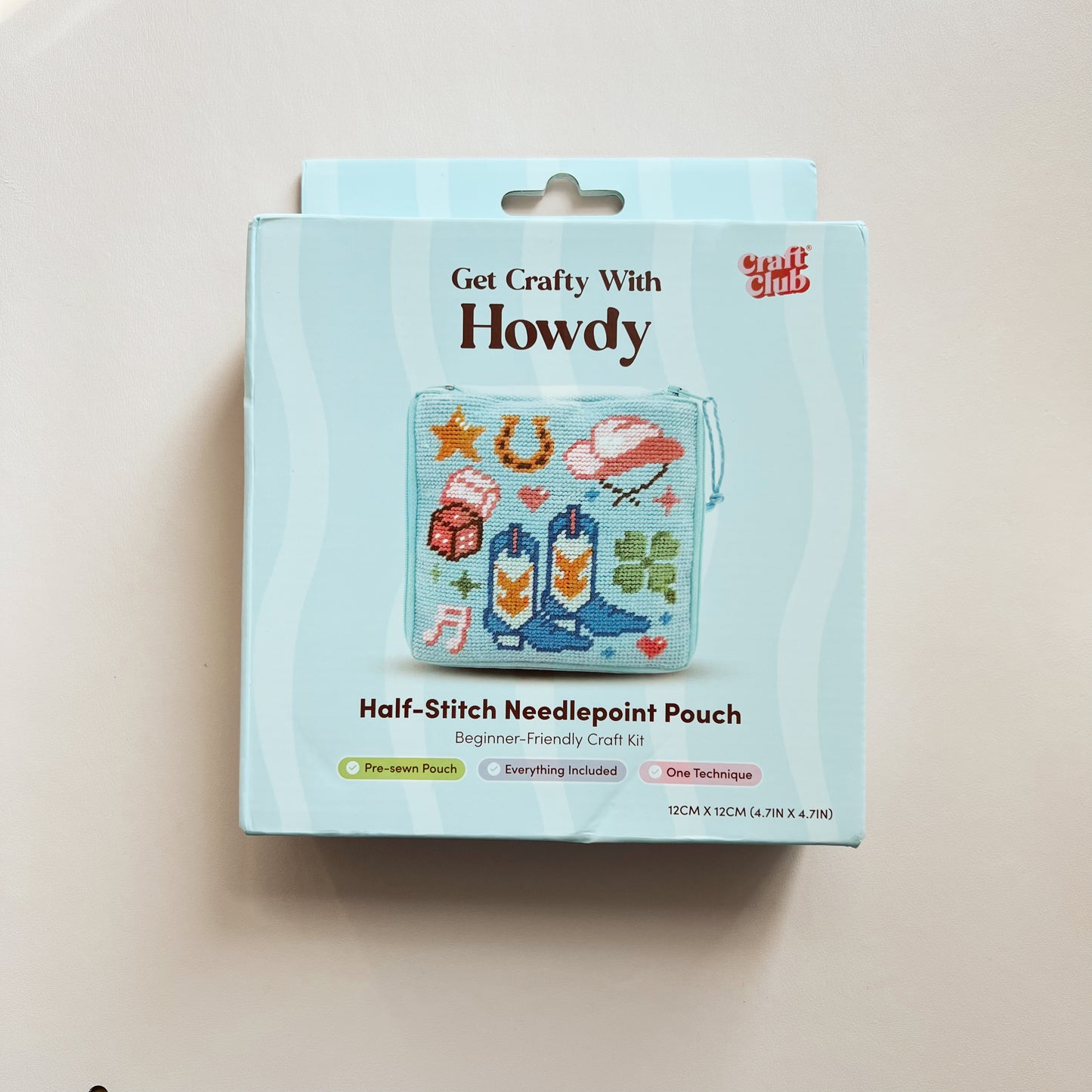 Howdy Needlepoint Pouch Self Finishing