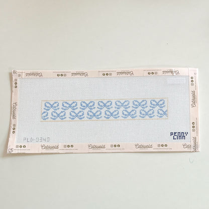 Blue Bow Key Fob Needlepoint Canvas, 18 Mesh, 1.22" x 8" Design Size