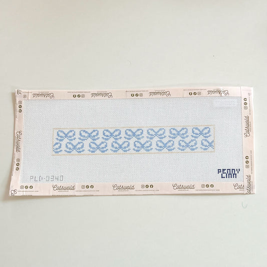 Blue Bow Key Fob Needlepoint Canvas, 18 Mesh, 1.22" x 8" Design Size