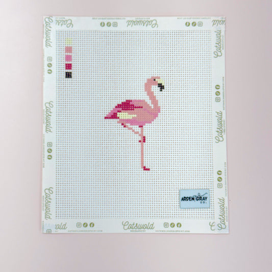 Flamingo Needlepoint Canvas, 13 Mesh, Mini Needlepoint Canvas, 3"x3" Design