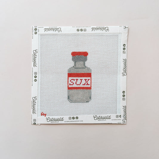 SUX Medicine Vial Needlepoint Canvas, 18 Mesh