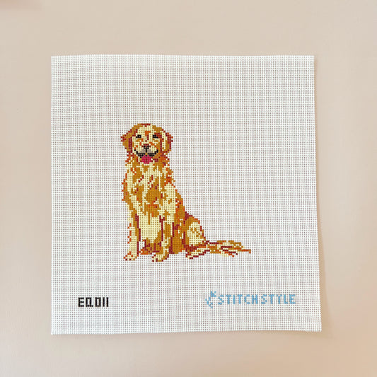 Golden Retriever 18 Mesh Needlepoint Canvas