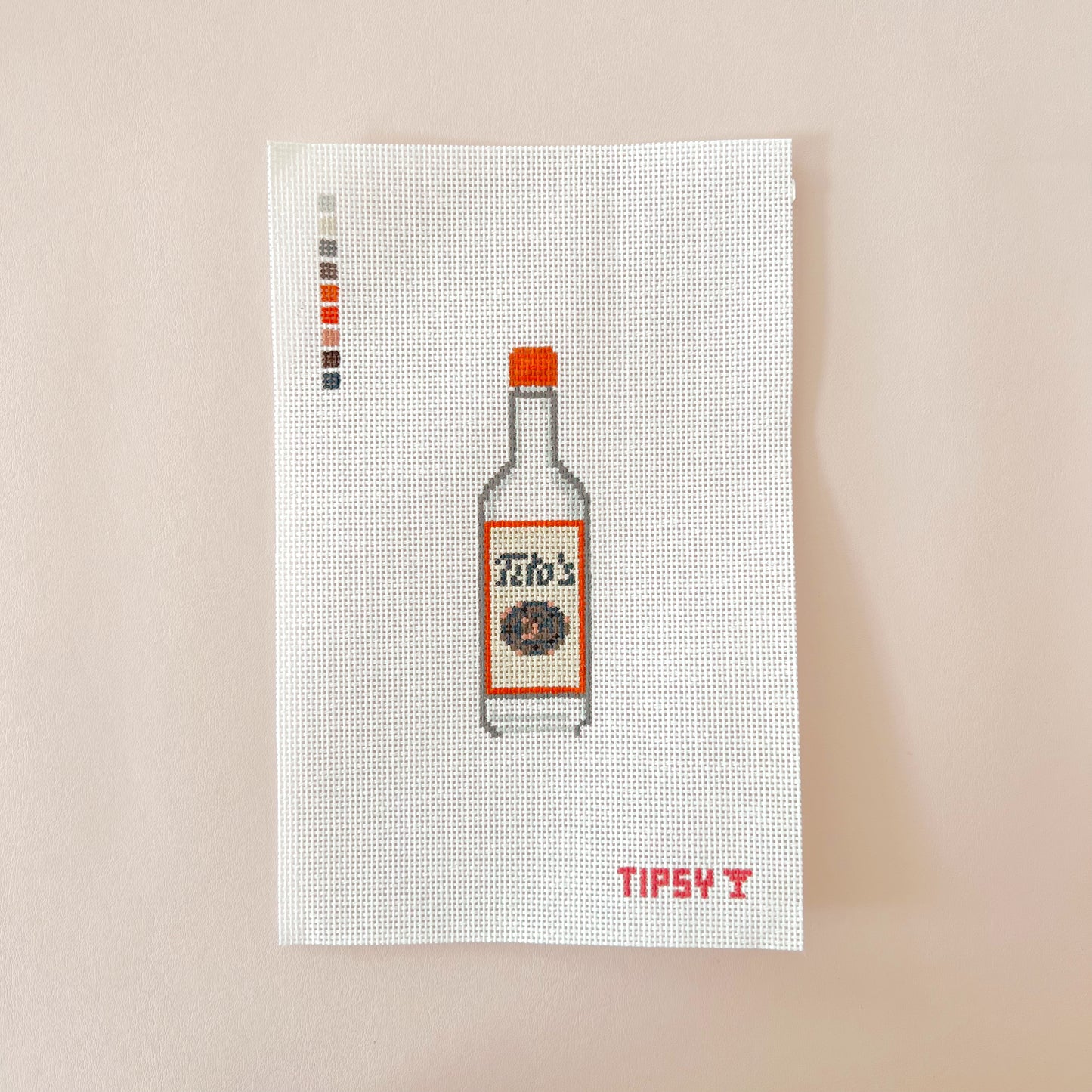 Mini Vodka Bottle Needlepoint Canvas, 18 Mesh, Design Size: 1.1x4 inch