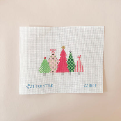 Line of Trees Needlepoint Canvas, 18 Mesh