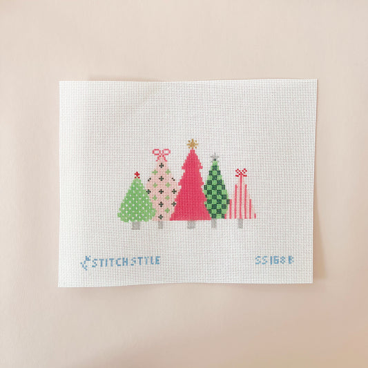 Line of Trees Needlepoint Canvas, 18 Mesh