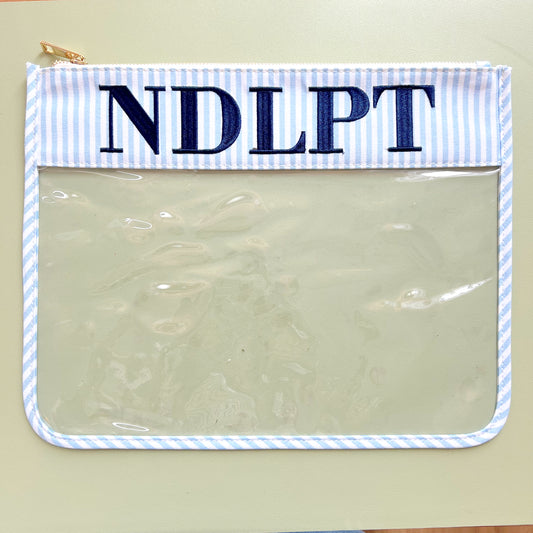 Light Blue and White Stripped with Dark Blue NDLPT Canvas Bag