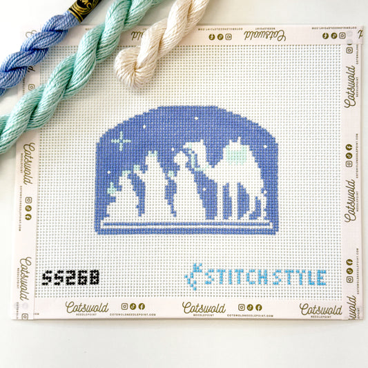 Nativity Scene Needlepoint Canvas, Christmas Nativity Needlepoint, Religious Needlepoint Canvas, 13 Mesh, 6x4 Design