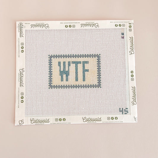 WTF Mood Needlepoint Canvas, 14 Mesh, 3"x2" Design Size