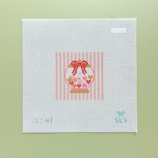 Pink Heart Jar Needlepoint Canvas, 13 Mesh, 3.8"x3.8" Design Size