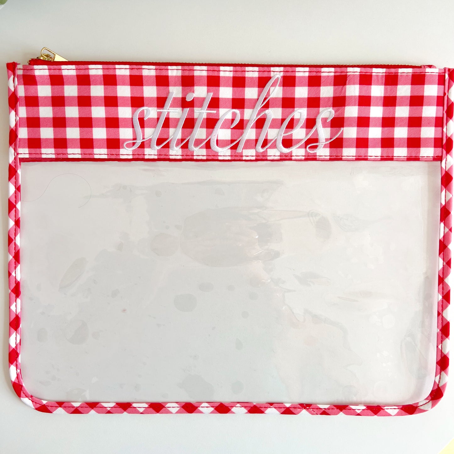 Stitches Red and Pink Gingham Project Bag