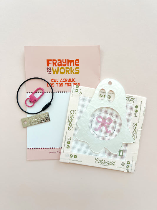 Pearl Ghost Acrylic Bag Tag Frame Finisher