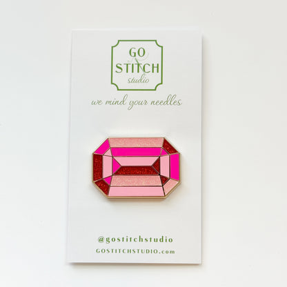 Sparkling Pink Gem Needleminder, Needlepoint Accessories