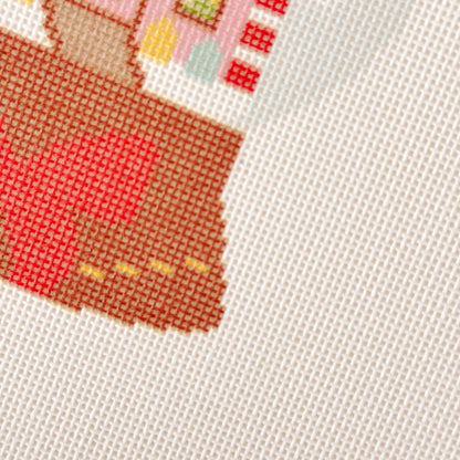 Christmas Snow Globe Needlepoint Ornament, Christmas Needlepoint Canvas, 18 Mesh, 4"x6" Design