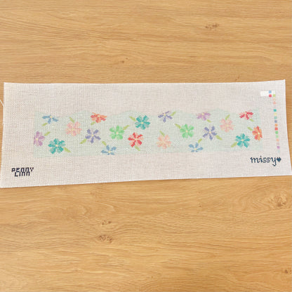 Floral Birthday Crown Needlepoint Canvas, 13 Mesh, 3.6" x 17.3" Design Size