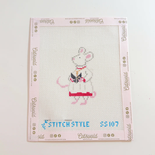 Church Choir Mouse Christmas Needlepoint Canvas, 18 Mesh, 3x4 Design