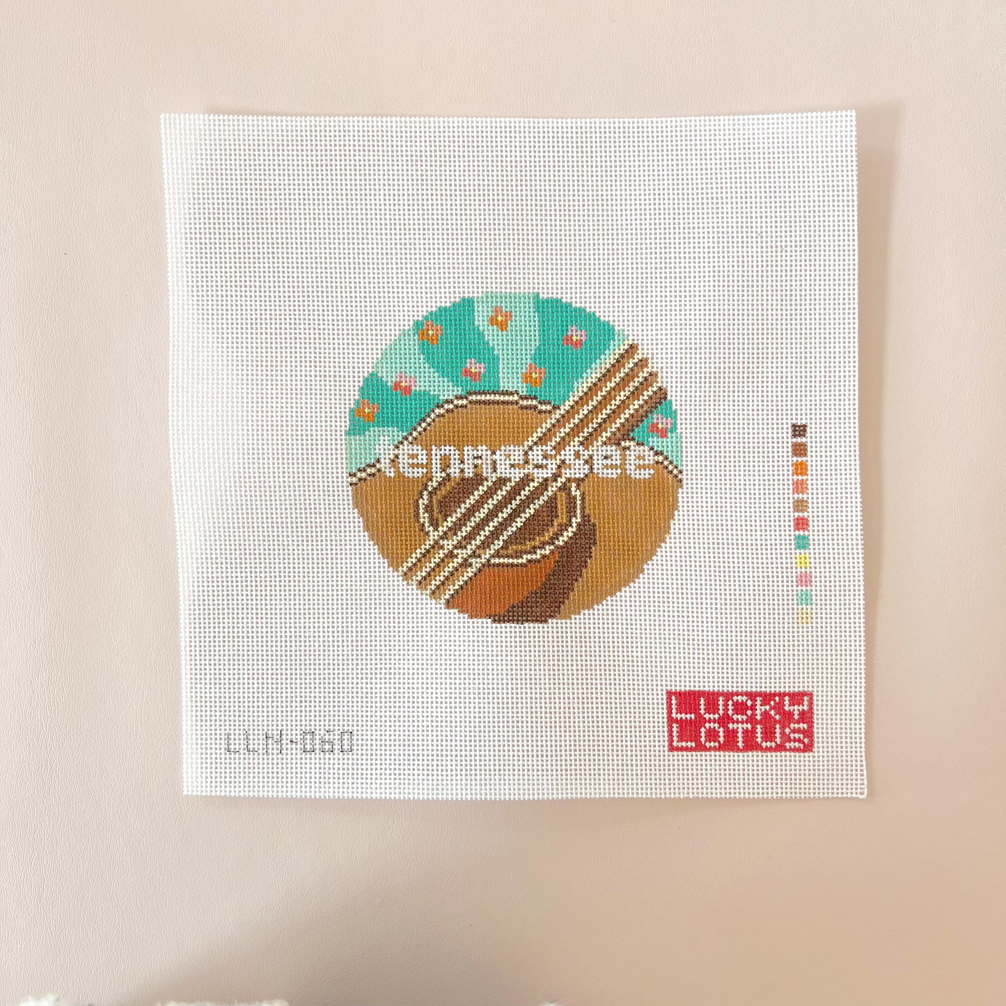 Tennessee Guitar Round Needlepoint Canvas, 18 Mesh, 4" x 4" Round