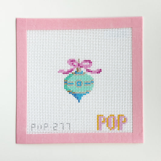 Retro Bow Christmas Ornament Needlepoint Canvas