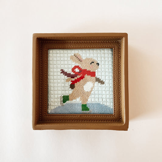 Interchangeable Needlepoint Leather Coaster