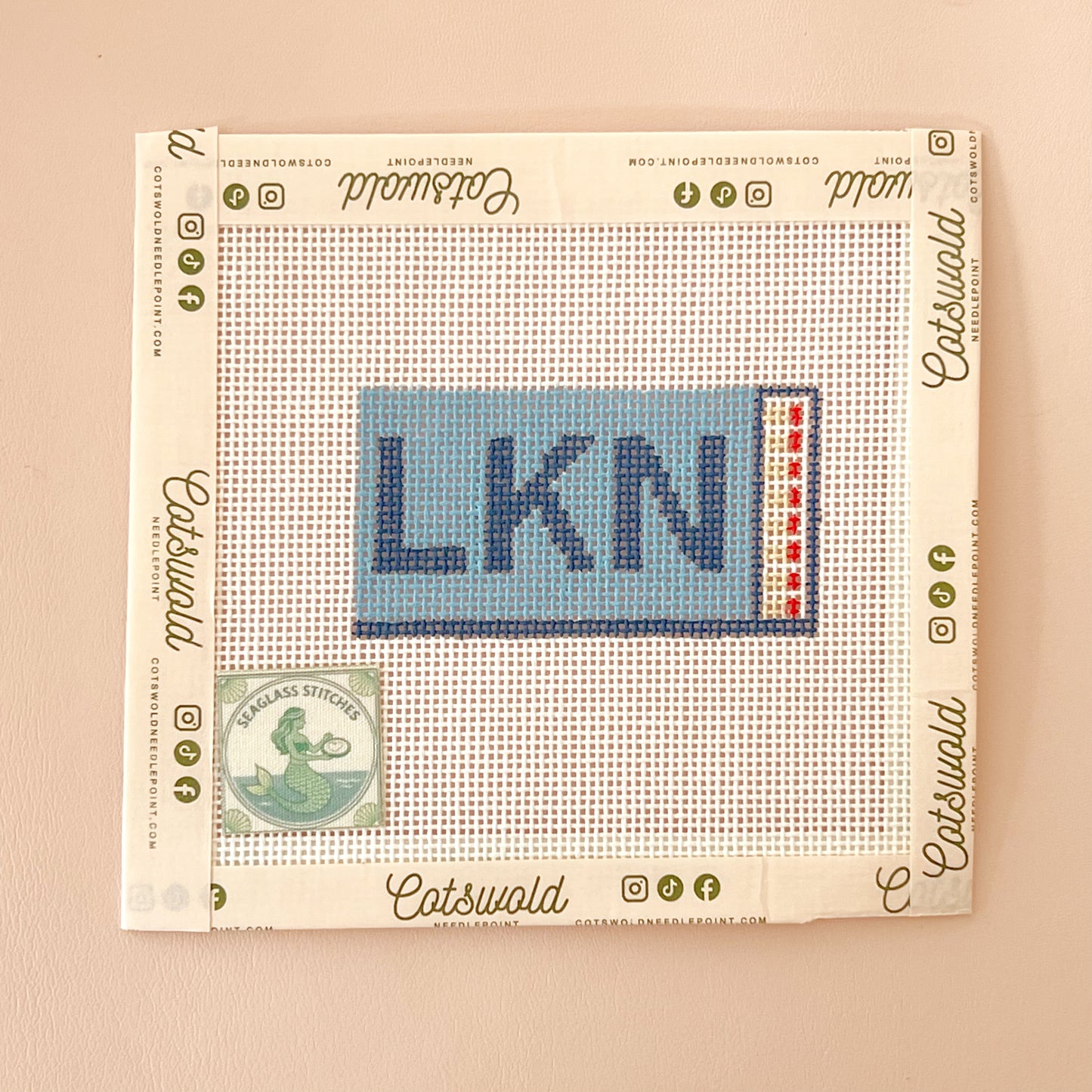 Lake Norman Match Box - Needlepoint Canvas, 18 mesh 2x3 Design size