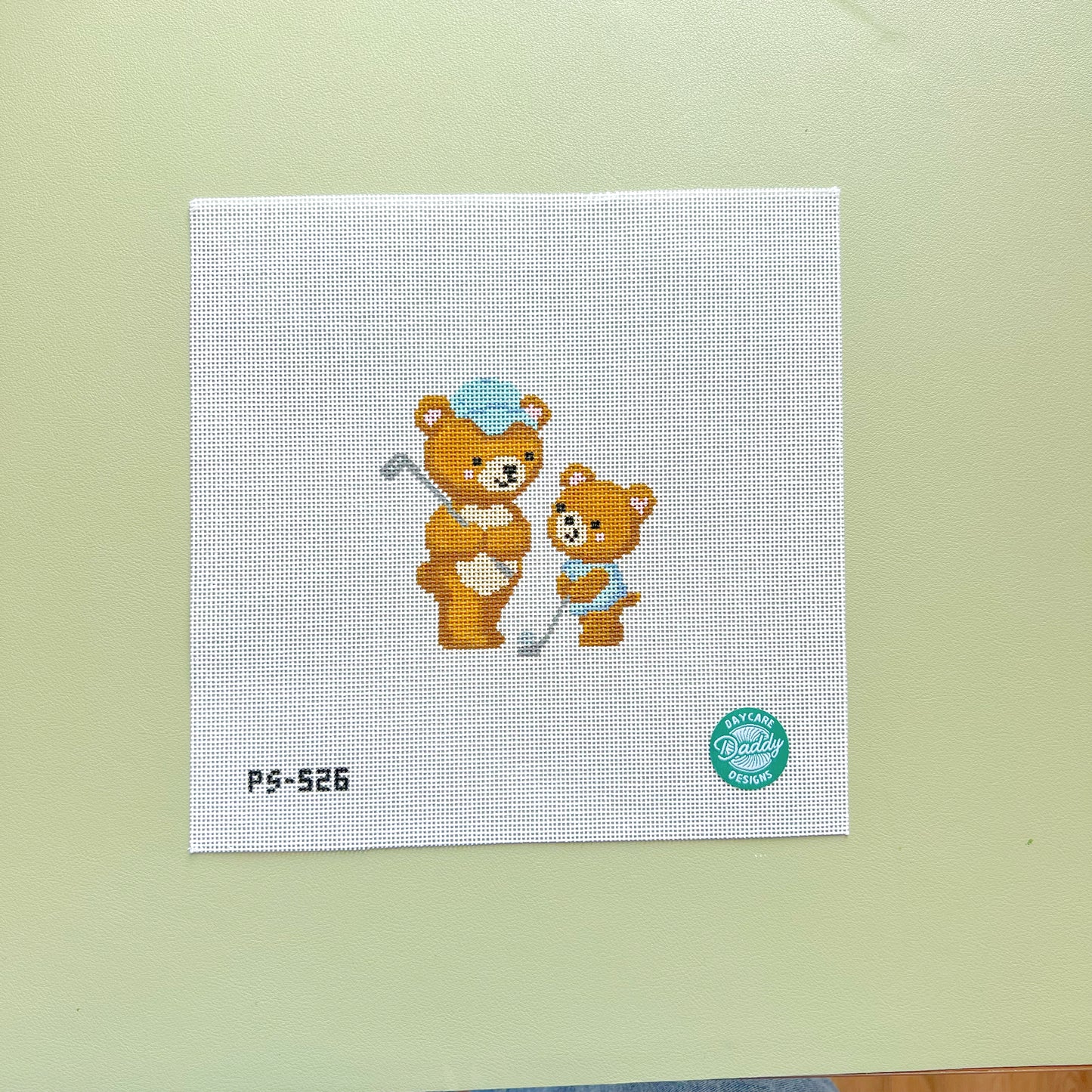 Gold Buddy Bears Needlepoint Canvas, 18 Mesh, 3.5"x4" Design Size