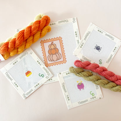 Mini Candy Corn Needlepoint Canvas, 18 Mesh, 1.5" Round