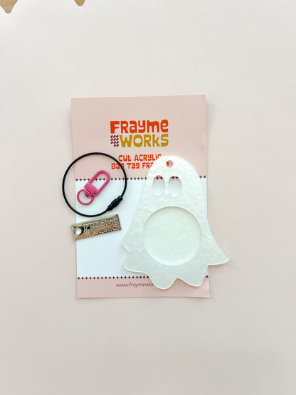 Pearl Ghost Acrylic Bag Tag Frame Finisher