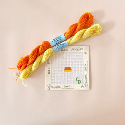 Mini Candy Corn Needlepoint Canvas, 18 Mesh, 1.5" Round