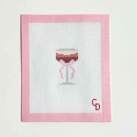 Mini Espresso Martini Needlepoint Canvas, 13 Mesh, 2x3 Design, Cocktail Drink Needlepoint